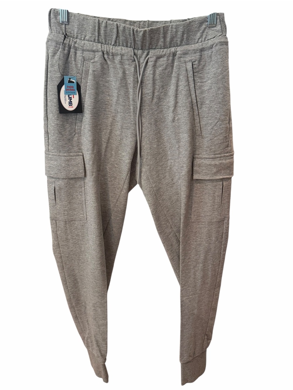Thumb United Women’s 6 Pocket Cargo Jogger Sweatpants Heather Gray Medium NWT
